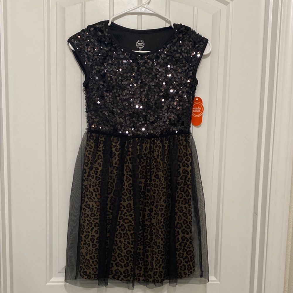 Wonder Nation Black and Brown Sequin Dress